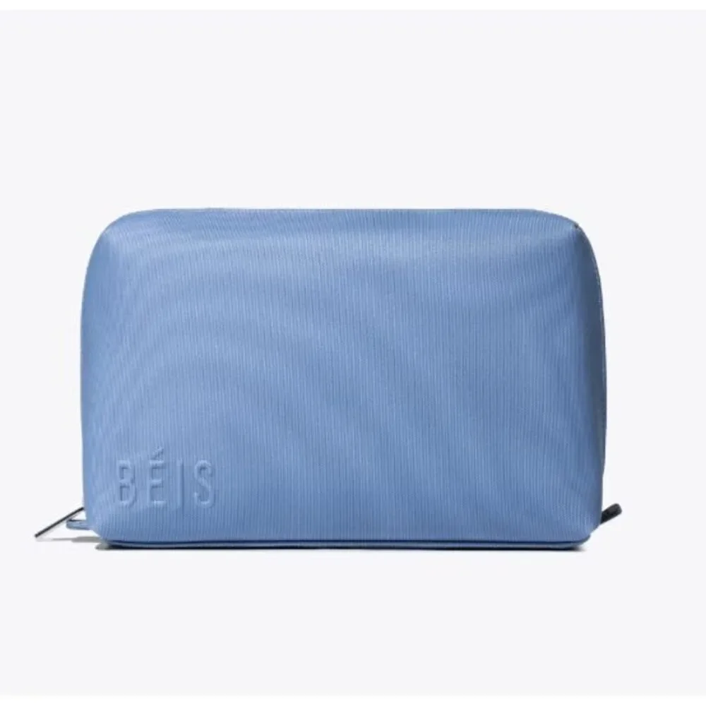 NWT BEIS The Medium Cosmetic Pouch in Dusty Blue